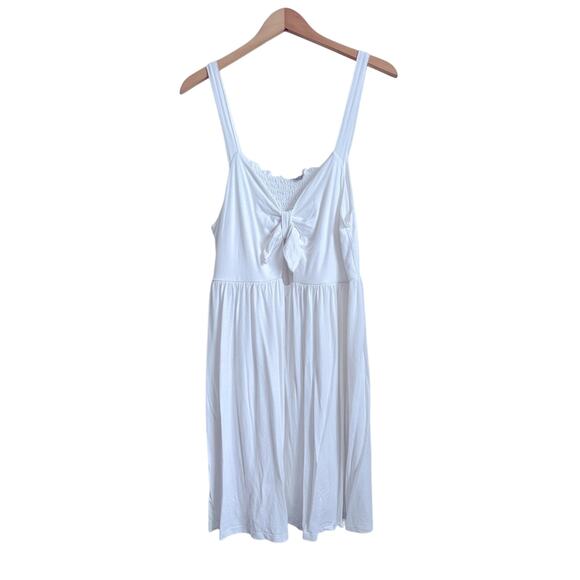ASOS DESIGN tie front mini sundress in white size 14 - Picture 1 of 5